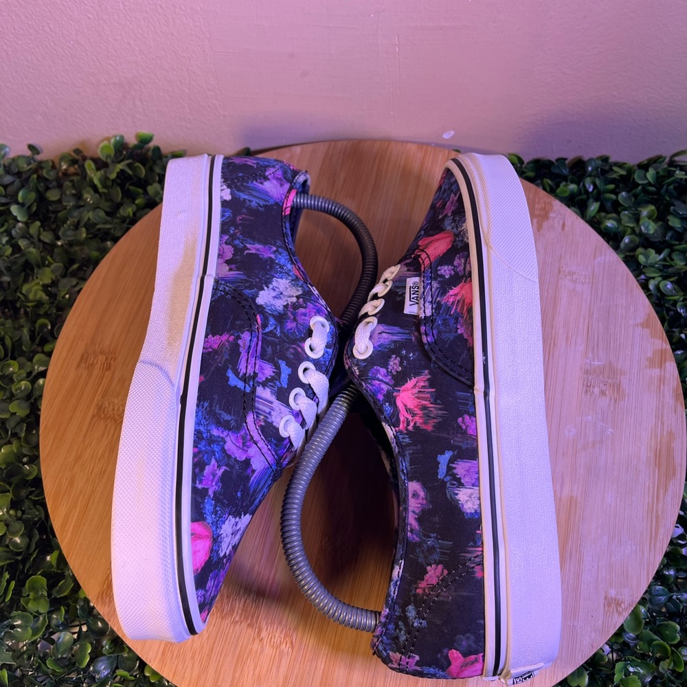 🔥 VANS AUTHENTIC WARPED FLORAL BLACK PURPLE WOMENS SNEAKER SZ 8 MENS SZ 6.5 - Picture 7 of 9